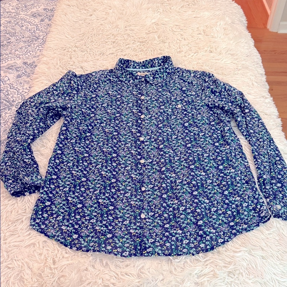 Old Navy Blue Floral Button Down Shirt
